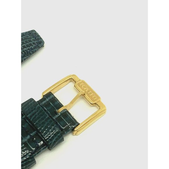 Rado Watch Replacement Band Blue Leather Strap 17mm Lug Gold Steel Buckle - Picture 8 of 8